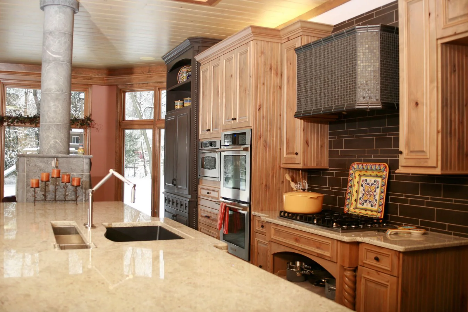 Kitchen with custom wood range hood, Surprise AZ